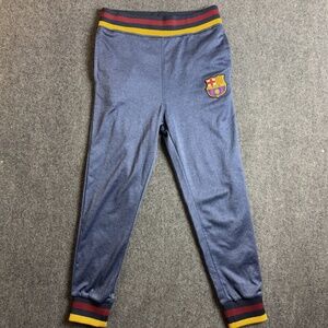 FC Barcelona Official Soccer Jogger Men's S / P Blue Fleece Drawstring Pants